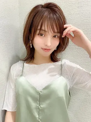 ミディアム 艶感透明感カラー 🫧たけ🫧のヘアスタイル