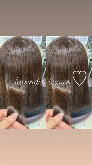 ミディアム カラー ブリーチ🐰インナー ♡ハイライト♡綾🐰のヘアスタイル