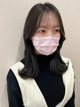 ミディアム カラー 外国人対応 佐久間のヘアスタイル