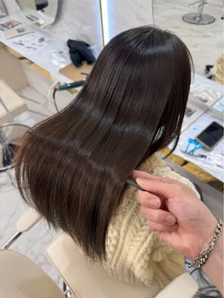 ミディアム カラー 縮毛矯正🫧髪質改善 高原瑞輝のヘアスタイル