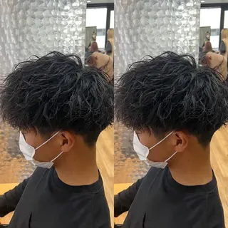 パーマ メンズ センターパート ／植田のヘアスタイル