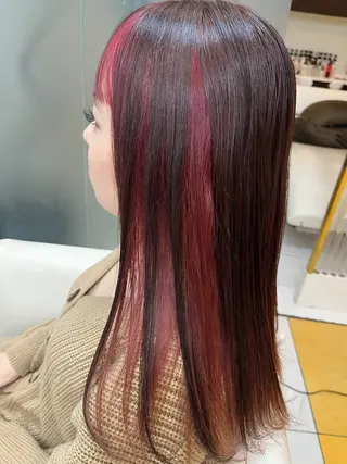 セミロング カラー 柳川 玲也のヘアスタイル