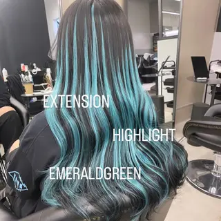 ロング カラー エクステ🩵ブリーチ 韓国ヘア🩵KAEのヘアスタイル