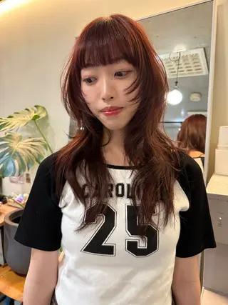 セミロング レイヤーカット\ウル フ　chinatsuのヘアスタイル