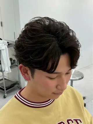 ショート カラー パーマ メンズ特化/ツイスパ /波巻き/松本真生のヘアスタイル