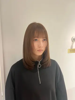 ミディアム 大宮レイヤーカット× 透明感カラー　rioのヘアスタイル