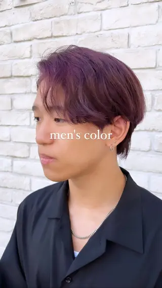 ショート カラー メンズ ハイトーンカラー シールエクステのヘアスタイル