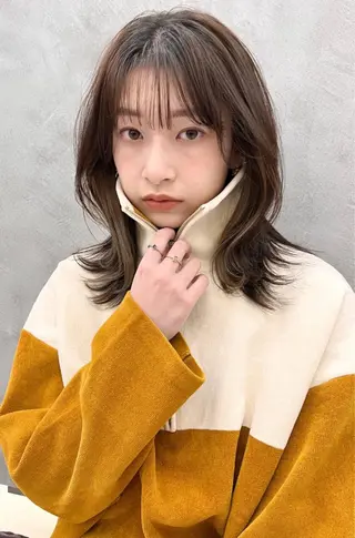 ミディアム カラー ヘアアレンジ 髪質改善/透明感 カラー/吉田光佑のヘアスタイル