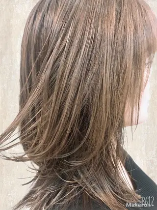 ミディアム カラー hair works raptureのヘアスタイル