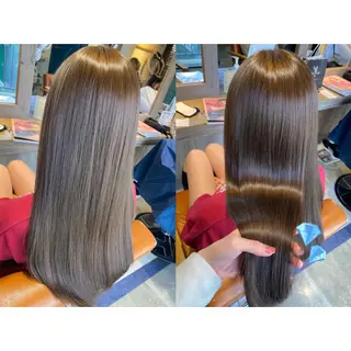 カラー 🩵盛れる顔周り/ 艶カラーemi🩵のヘアスタイル