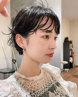 ショート パーマ ボブ／髪質改善 西宮北口/みなみのヘアスタイル