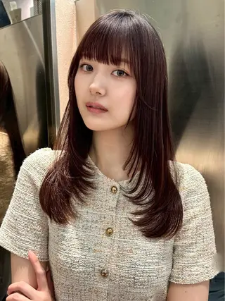 ロング 大宮ブリーチ縮毛⭕️ 暗髪レイヤーしょうまのヘアスタイル