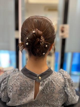 セミロング ヘアアレンジ 🌼銀座コテ巻き風パ ーマ🌼いでいあやのヘアスタイル