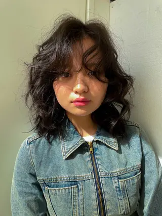 セミロング パーマ パーマ/ロング 岩山丈一郎のヘアスタイル