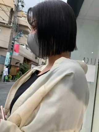 ショート カラー パーマ ヘアアレンジ パーマ/透明感カラー /ボブ/吉田一生のヘアスタイル