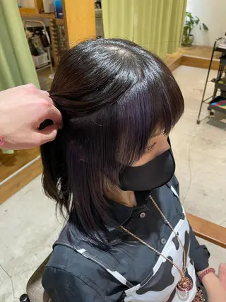 ミディアム 髪質改善韓国レイヤー カット内田智大のヘアスタイル