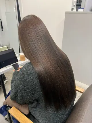 ロング パーマ 🍒モテ暖色カラー × うる艶✧ ゆなのヘアスタイル