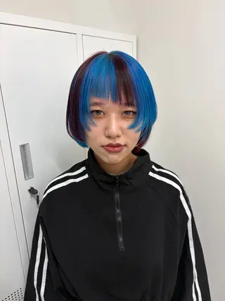 ショート カラー ヘアアレンジ 🩶【推しハイトーン 】yuzu🩶のヘアスタイル