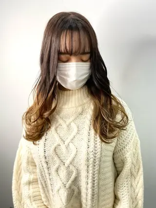 ロング カラー レイヤーカット 赤み消し　店長/大和のヘアスタイル