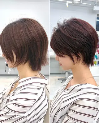 ショート 透明感カラー/ レイヤー/のりとみのヘアスタイル