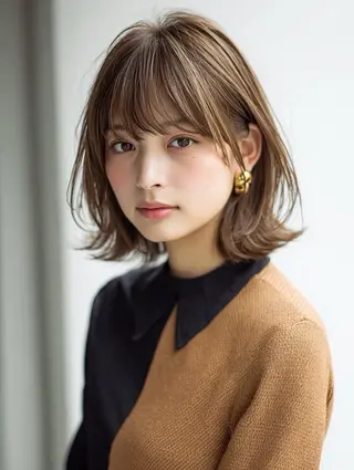 ミディアム パーマ 透明感×艶カラー ✨️美髪縮毛🍒リオのヘアスタイル
