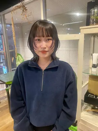 ミディアム カラー ヘアアレンジ ウルフカット モデル募集中！ミカのヘアスタイル