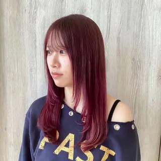ロング カラー 渕 七海のヘアスタイル