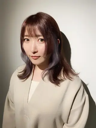 ミディアム カラー stylist トモヤのヘアスタイル