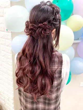 ロング カラー ヘアアレンジ 🌈miu miu hair✂️💕のヘアスタイル