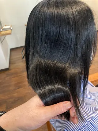 ミディアム カラー 縮毛矯正&髪質改善 ⭐️OGUのヘアスタイル