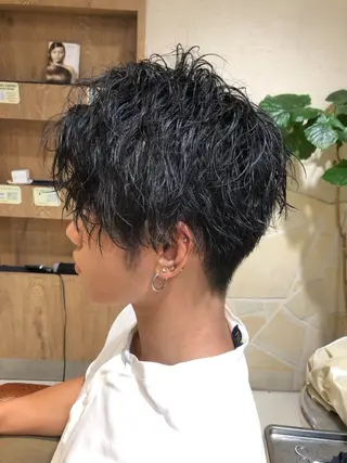ショート パーマ メンズ メンズパーマ特化🏆 宮崎健人✨️のヘアスタイル