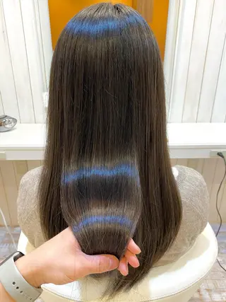 ロング 佐藤史哉* 韓国レイヤー赤み除去のヘアスタイル