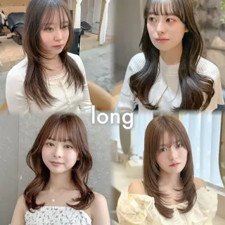ロング りな💗垢抜け前髪/ レイヤー💗縮毛矯正のヘアスタイル