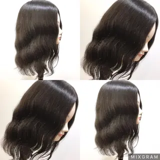 セミロング パーマ 海外風レイヤーカット 👑店長 平松 由のヘアスタイル