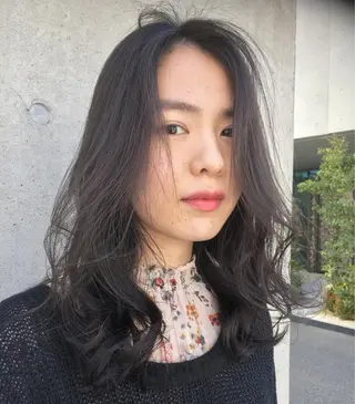 セミロング パーマ フレンチボブパーマ Yuukiのヘアスタイル