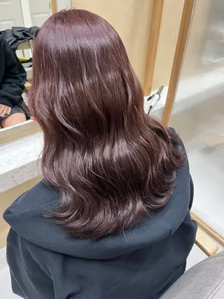 セミロング カラー ヘアアレンジ 暖色韓国ヘア🩷 Yuukaのヘアスタイル