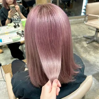 ミディアム カラー 渋谷ブリーチカラー✨ sara💛のヘアスタイル