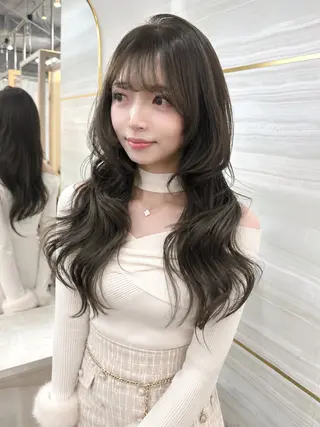 ロング カラー 🎀🎶はがりな ワンカラー💝のヘアスタイル