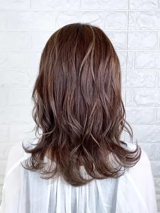 セミロング カラー 髪質改善縮毛矯正 美容師✂️山崎竜二のヘアスタイル