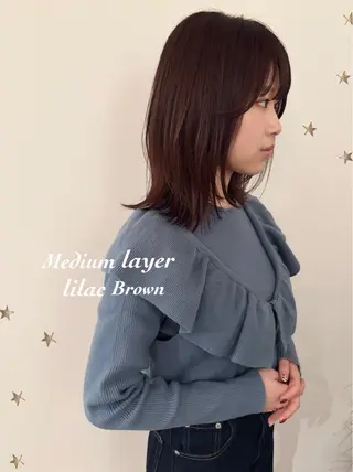 ミディアム カラー 市川 千夏のヘアスタイル