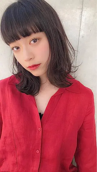 ミディアム カラー YU-KA ✂︎Rico.のヘアスタイル