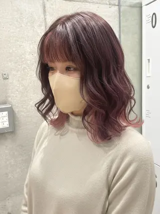 ミディアム カラー Acchon/心斎橋 💚ダブルカラーのヘアスタイル
