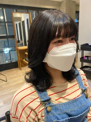 セミロング 新宿/顔周りカット +レイヤー=しずく♩のヘアスタイル