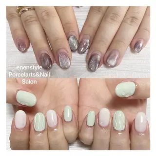 ミディアム ネイル 🐾enen style 🐾のネイルデザイン