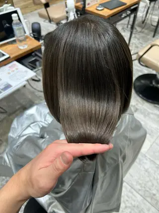 ショート カラー パーマ 銀座✨レイヤーカット 顔まわり/坂本亜裟海のヘアスタイル