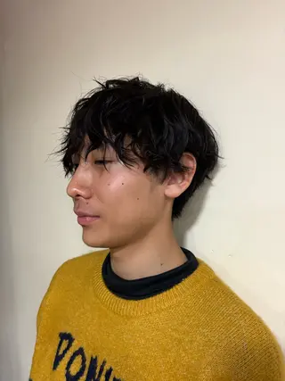 ショート パーマ メンズ 浅岡 昭汰のヘアスタイル