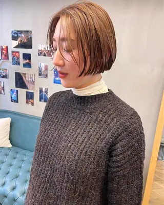 ミディアム カラー パーマ ヘアアレンジ メンズ キッズ ネイル マツエク・マツパ アイブロウ tatsumi/ボブ ウルフ/レイヤーのヘアスタイル