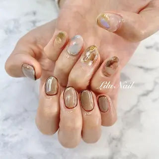 ネイル モチの良さ◉ フィルインネイル♡のネイルデザイン
