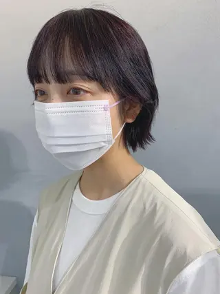 ミディアム カラー ボブパーマコテ巻き風 パーマNo1深江秀平のヘアスタイル