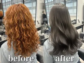 ロング カラー ブリーチ縮毛矯正飛我 韓国ヘア🫧のヘアスタイル